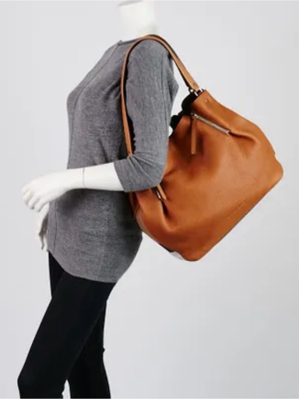 BURBERRY Brown Leather And House Check Canvas Medium Maidstone Tote Bag